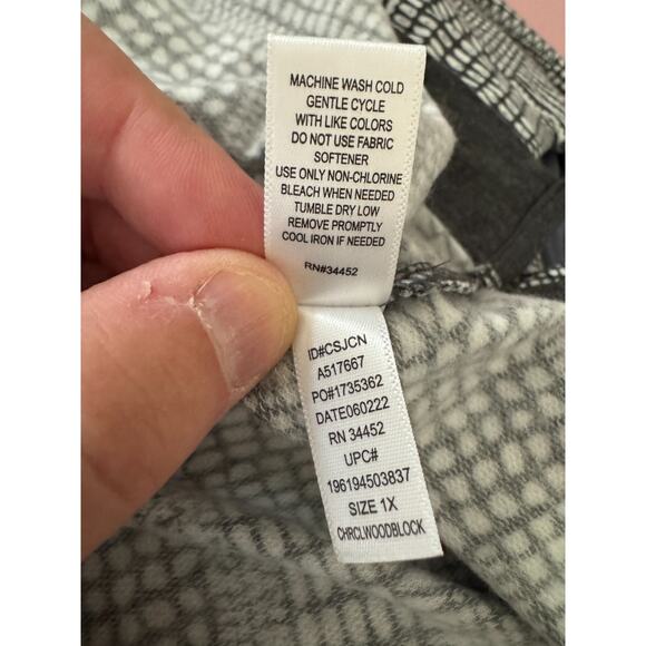 Cuddl Duds Comfortwear Half-Zip Henley Pullover CharclWoodBlock 1X NWOT Fall - Picture 8 of 10